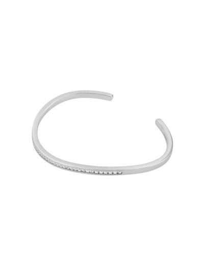 Bracelet jonc Murat Seine en argent rhodié et oxyde de zirconium