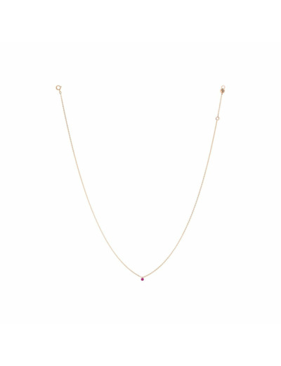 Collier La Brune & La Blonde Confetti en or rose et rubis rond de 0.15ct