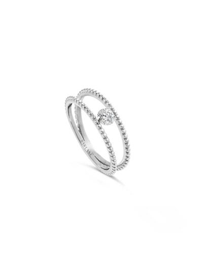 Bague Sarlane Palline en or blanc et diamant de 0.15ct