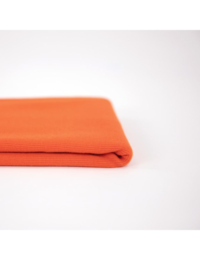 See You at Six - Tissu Jersey Bord-Cotes Uni Couleur Rouge Puffin Bill