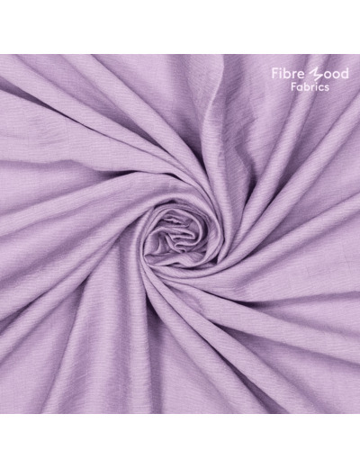 Fibre Mood - Tissu Jacquard Rayures en Viscose et Lin "Malia" Uni Violet - coupon 1,4 m