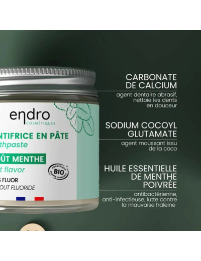 Dentifrice menthe givrée Endro