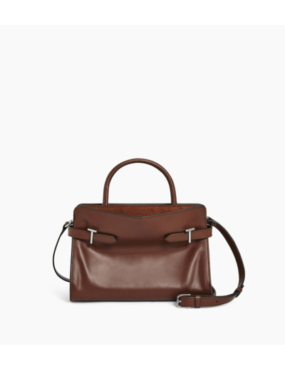 Sac à main moyen modèle Emie en cuir lisse et nubuck