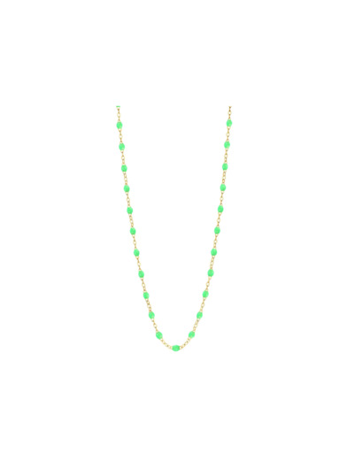 Collier Gigi Clozeau Classique en or jaune et résine vert fluo, 42cm