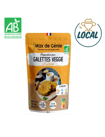 Préparation pour Galettes Veggie à l’Indienne