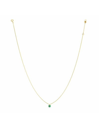 Collier La Brune & La Blonde CONFETTI en or jaune et émeraude de 0.20ct