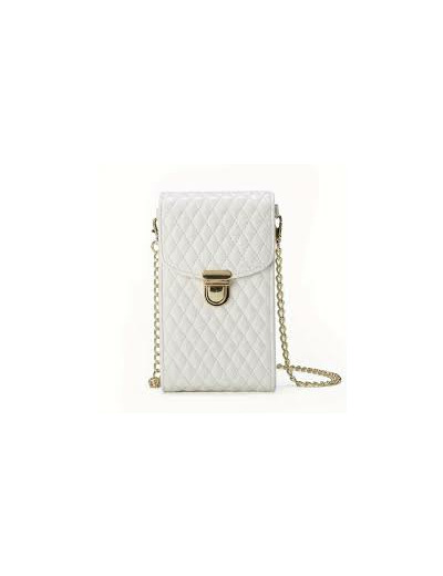 Sac pour Smartphone Cuire Matelassé Blanc