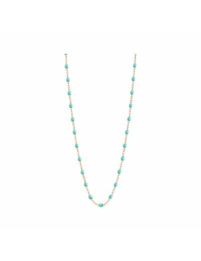 Collier Gigi Clozeau Classique en or rose et résine vert eau, 42cm