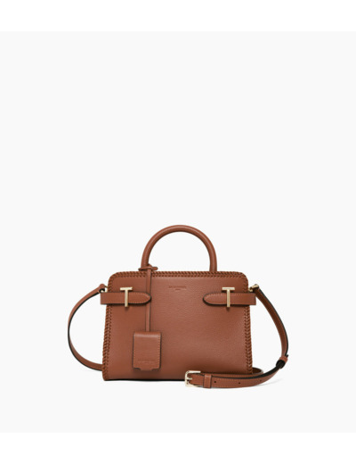 Petit sac à main Emilie en cuir grainé avec surpiqûres