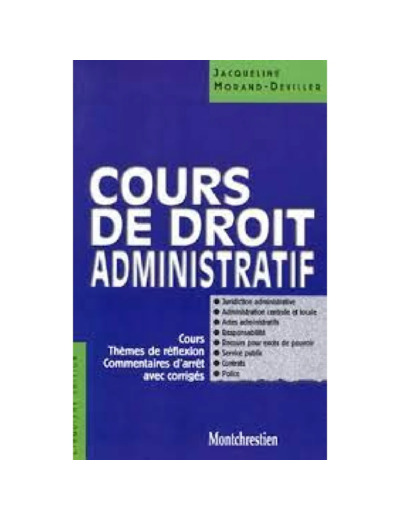Livre Cours de droit administratif