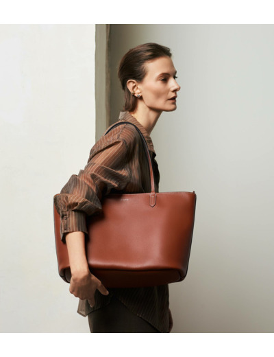 Grand sac cabas Louise en cuir grainé