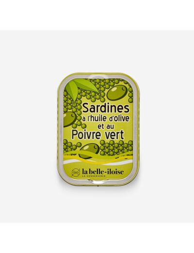 Sardines à l'huile d'olive et poivre vert 115g