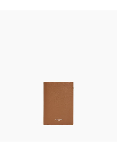 Portefeuille vertical moyen modèle zippé 2 volets Lucien en cuir grainé