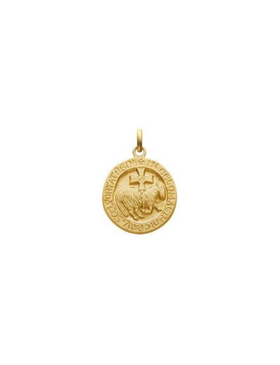 Médaille Arthus Bertrand Agneau de Cluny F. mince 18 mm or jaune sablé