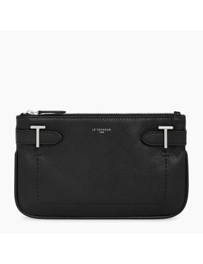 Pochette zippée Simone en cuir grainé