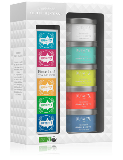 Coffrets & Assortiments Sélection ALAIN DUCASSE Bio - Coffret 5 miniatures + pince à thé - 90g