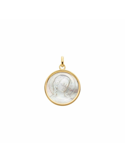 Médaille Arthus Bertrand Vierge Virgo Amabilis nacre 19 mm or jaune poli