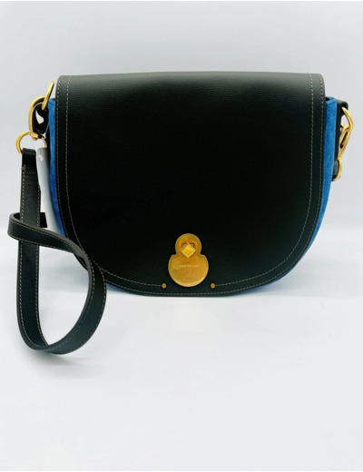 Longchamp sac bandoulère Cavalcade M en cuir bicolore