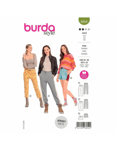 Burda Style – Patron Femme Pantalons ou Short n°6054 du 34 au 48