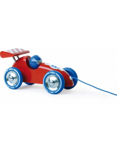 Voiture de course rouge et bleue à traîner