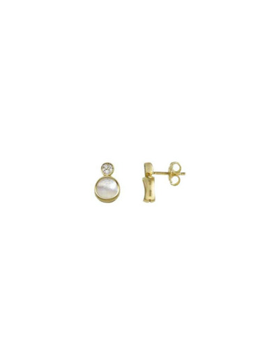 Boucles d'oreilles Chimento Armillas Glow Caleido en or jaune, nacre et diamant 0.06ct