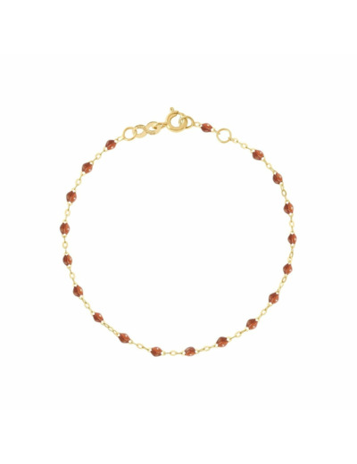 Bracelet Gigi Clozeau Classique en or jaune et résine fauve, 17cm