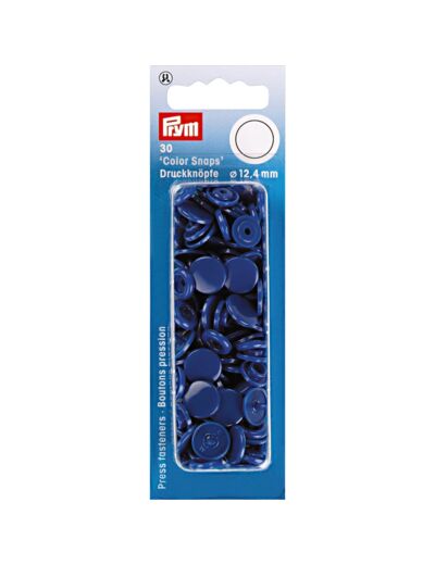 Prym - Boite 30 Boutons Pression "Color Snaps" Coloris Bleu Royal (12,4 mm)