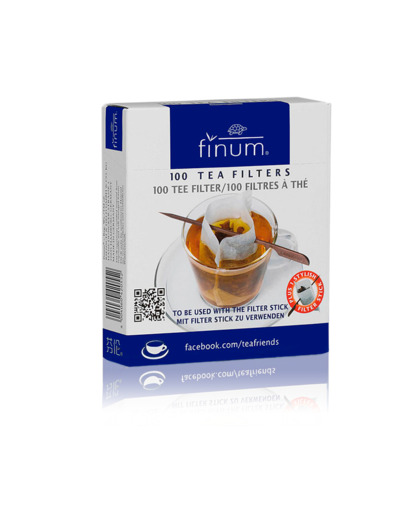 FINUM Filtre à thé FINUM pour tasse en boîte de 100 avec un stick support