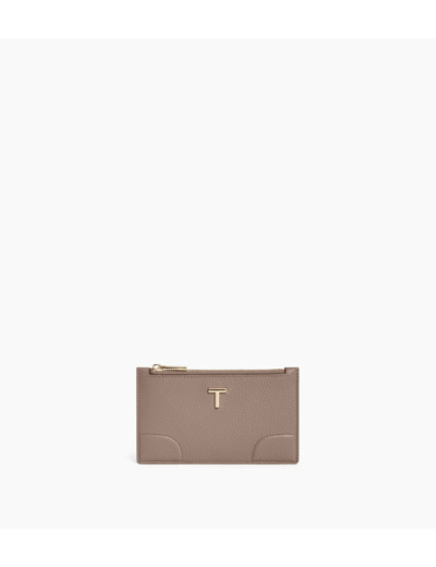 Porte cartes zippé Romy en cuir grainé