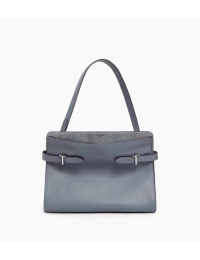 Sac porté épaule grand modèle Emie en cuir lisse et nubuck