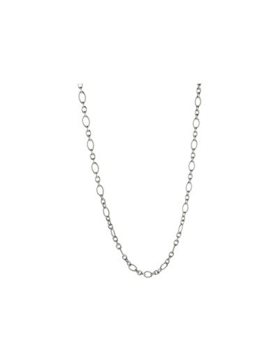 Chaîne Arthus Bertrand Ovale Striée en argent, 60cm