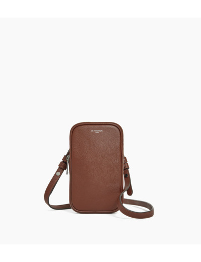 Etui téléphone en cuir grainé