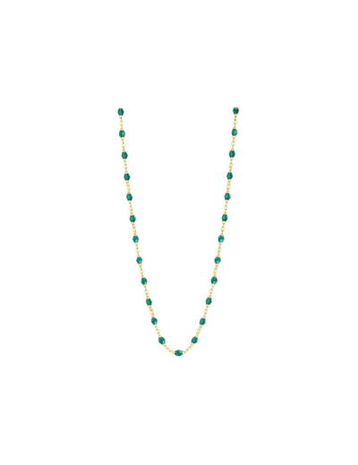 Collier Gigi Clozeau Classique en or jaune et résine vert émeraude, 45cm