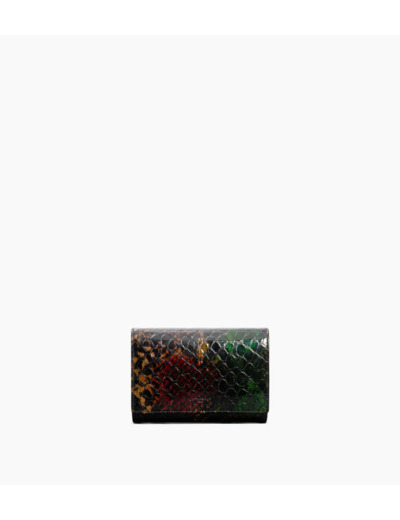 Portefeuille Emilie en cuir effet python