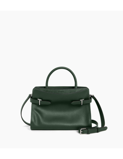 Sac à main moyen modèle Emie en cuir lisse et refente de velours