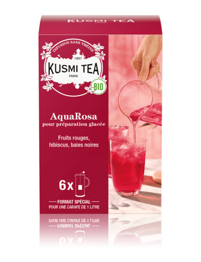 Infusions & Déthéinés AquaRosa Bio - Etui carton 6 grands sachets pour thé glacé - 48 gr