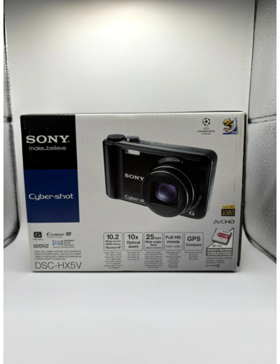 Sony Cyber - shot DSC - HX5V - Appareil photo num?rique - compact - 10.2 MP - 10x zoom optique - flash 45 Mo - noir