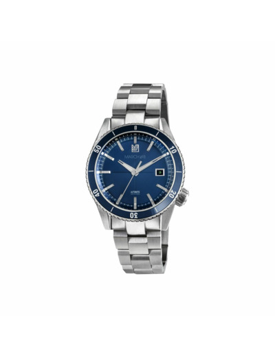 Montre March LA.B BONZER AUTOMATIQUE 41 MM - DOUBLE BLUE - Acier Brossé 3 Maillons