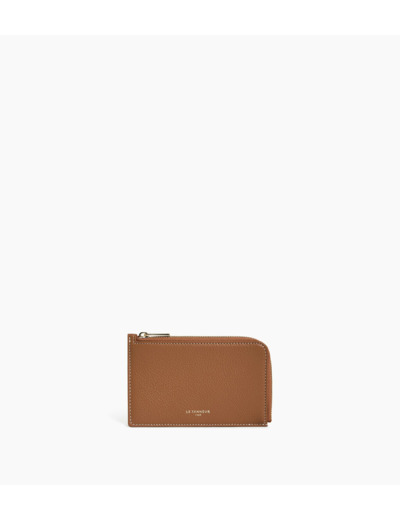 Porte cartes zippé Emilie en cuir grainé
