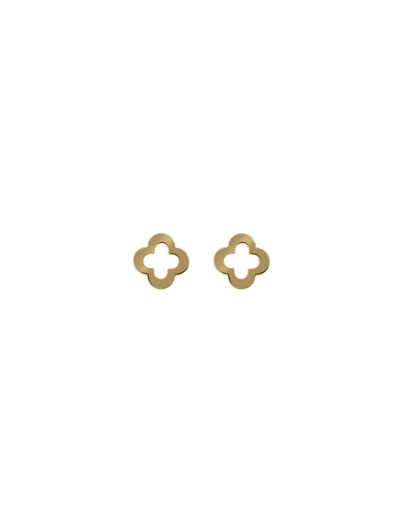 Boucles d'oreilles croix arrondies en or jaune