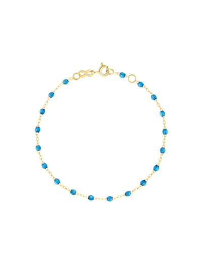 Bracelet Gigi Clozeau Classique en or jaune et résine azur, taille 19cm
