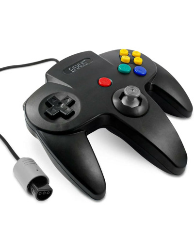 Eaxus Manette Noire Pour Nintendo 64