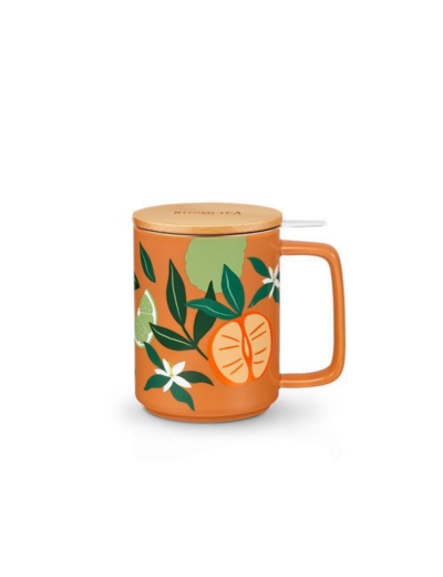 Accessoires Tisanière KT 48Cl porcelaine, couvercle hêtre AH 25 Citron Orange