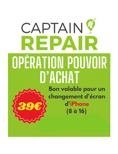 Bon pour une Réparation d'écran d'iPhone (Choisir votre modèle)