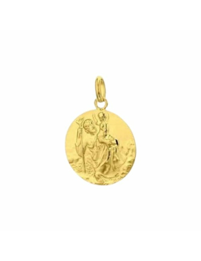 Médaille Arthus Bertrand Saint Christophe de Tairac F. mince 18 mm or jaune sablé