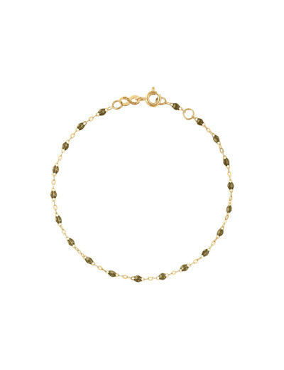 Bracelet Gigi Clozeau Classique en or jaune et résine kaki, 17cm