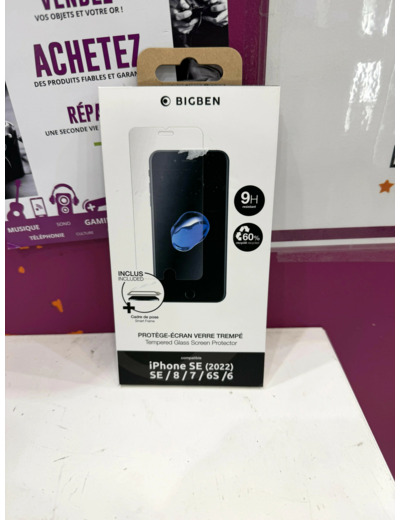 Protège écran pour iPhone SE 2022 / SE / 8/7 / 6S / 6 + SmartFrame™ Verre trempé - Certifié GRS Bigben