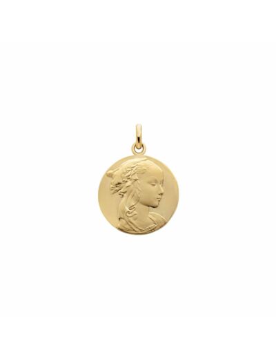 Médaille Arthus Bertrand Vierge Adorazione F. mince 18 mm or jaune poli-sablé