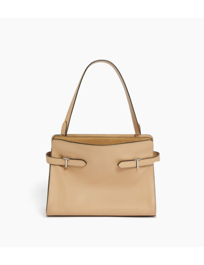 Sac porté épaule grand modèle Emie en cuir lisse et nubuck