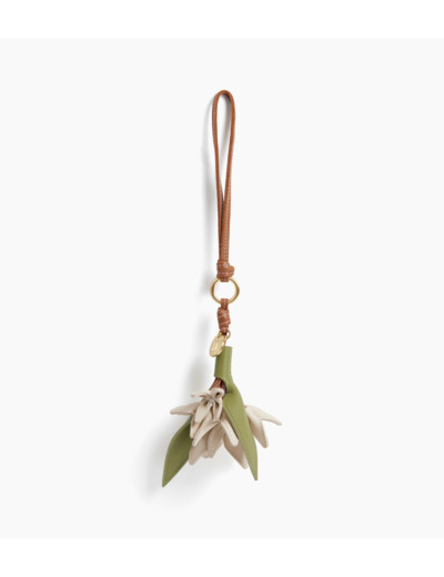 Charms fleur en cuir lisse